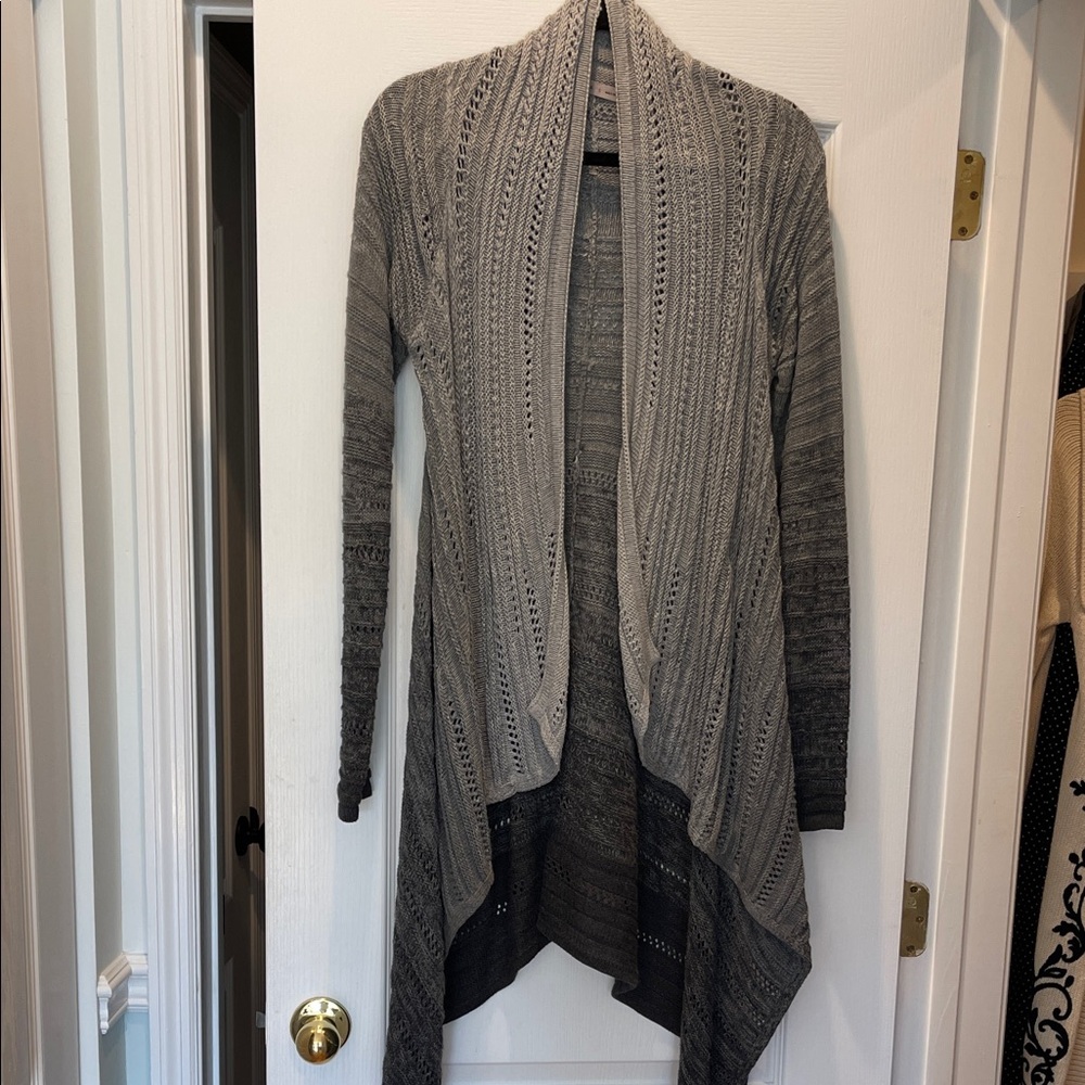 Athleta Charcoal Open-Front Cardigan